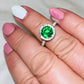 Round Green Stone Crystal Zircon Ring