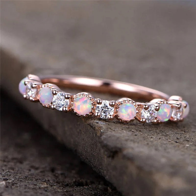 Opal Rose Crystal Ring