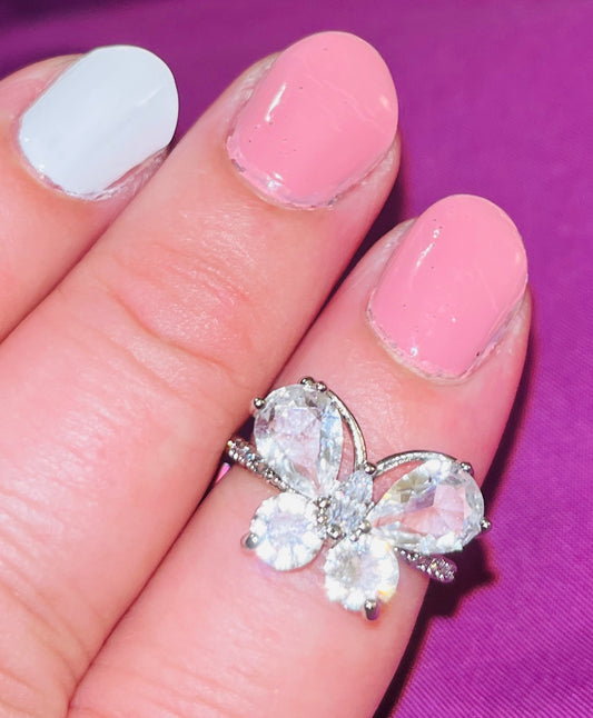 Butterfly Bliss CZ Ring