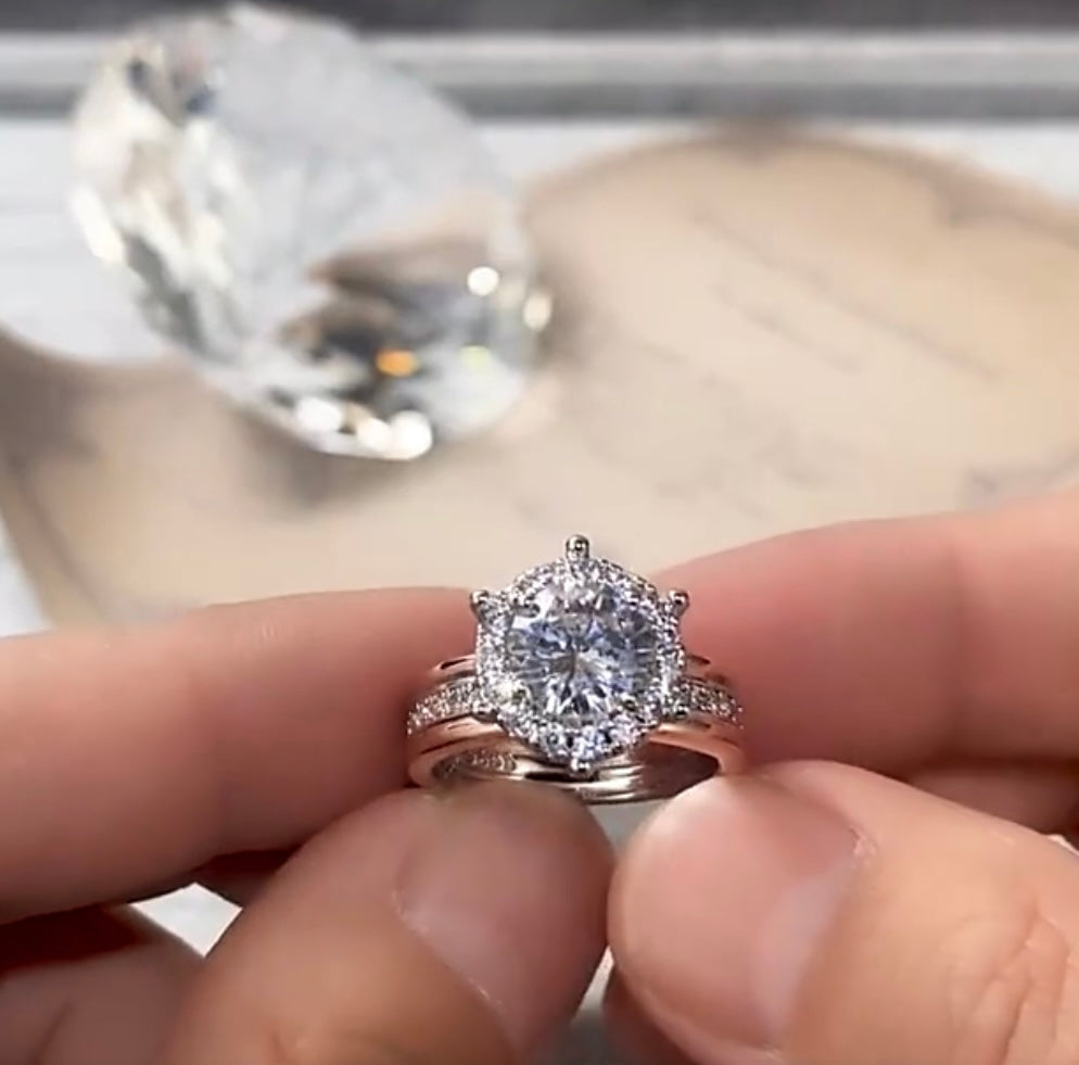 2-Tone Classic CZ Engagement Ring