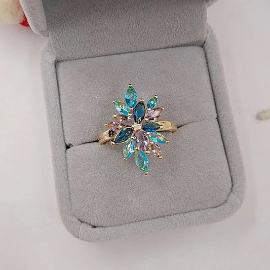 Aurora Borealis Crystal Ring