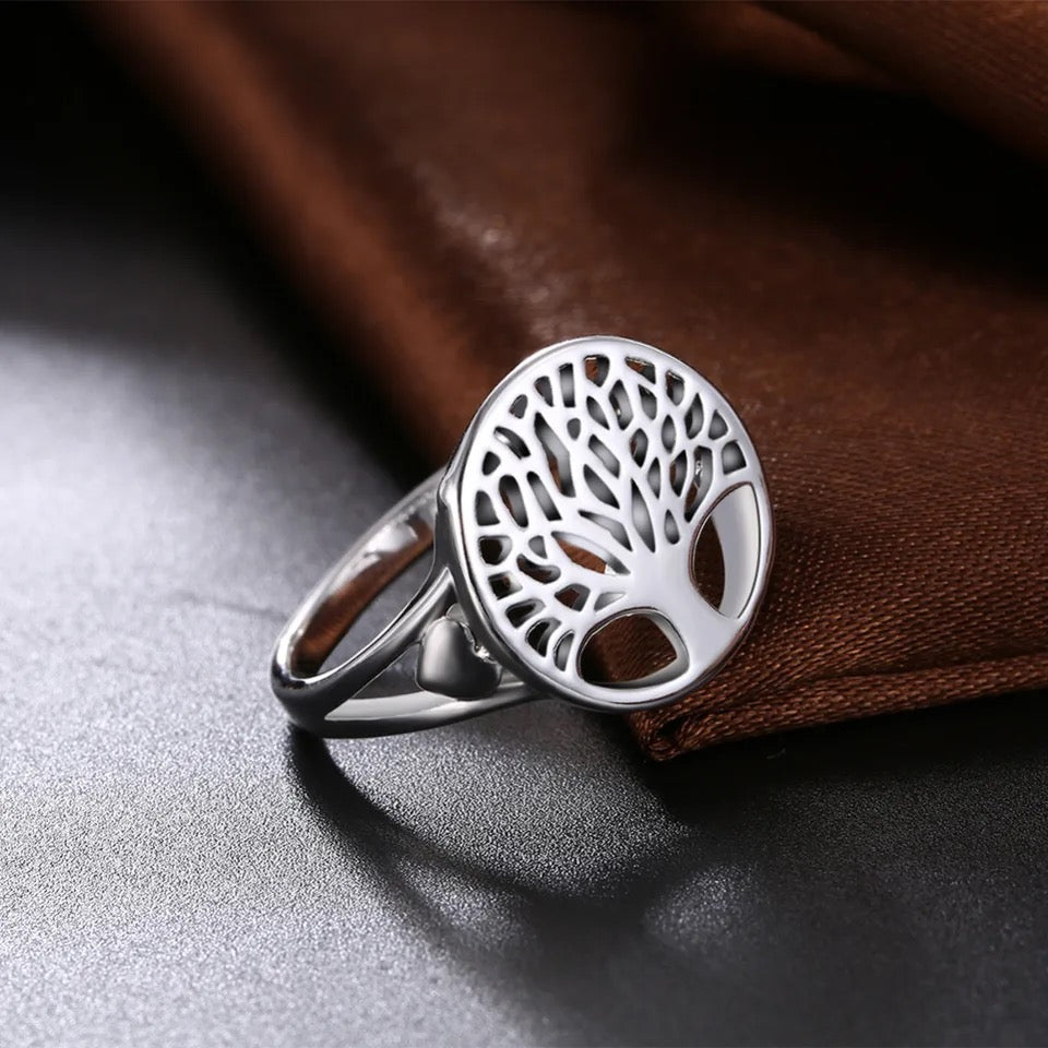 Tree of Life 925 Silver Stamped Ring