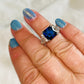 Square Cut Navy Blue Crystal Ring