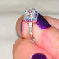 “Fire & Ice” Fuchsia Sapphire CZ Baguette Ring