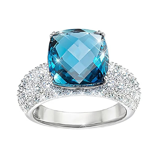 “December Engagement” Blue Zircon Ring