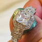 Vintage Square Cut Bling Ring