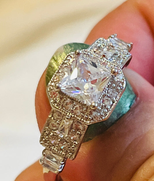 Vintage Square Cut Bling Ring