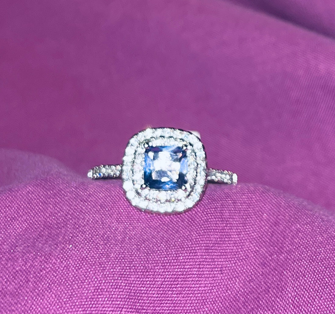 Purple Double Tier CZ Ring