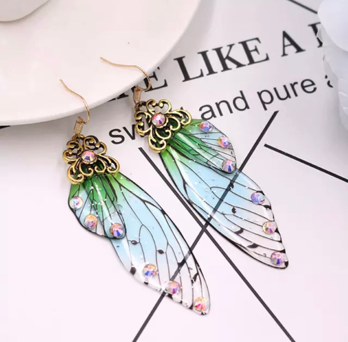 Fairy Wing Resin Earrings