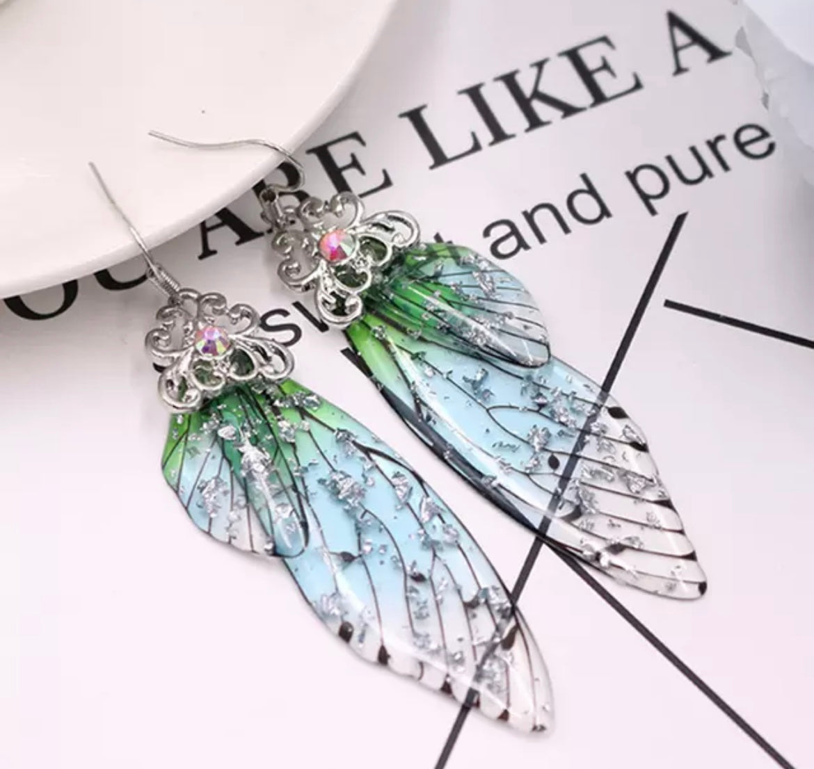 Fairy Wing Resin Earrings