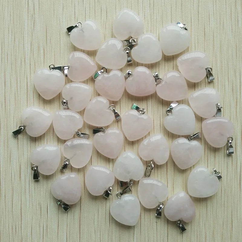 Natural Stone Heart Charms