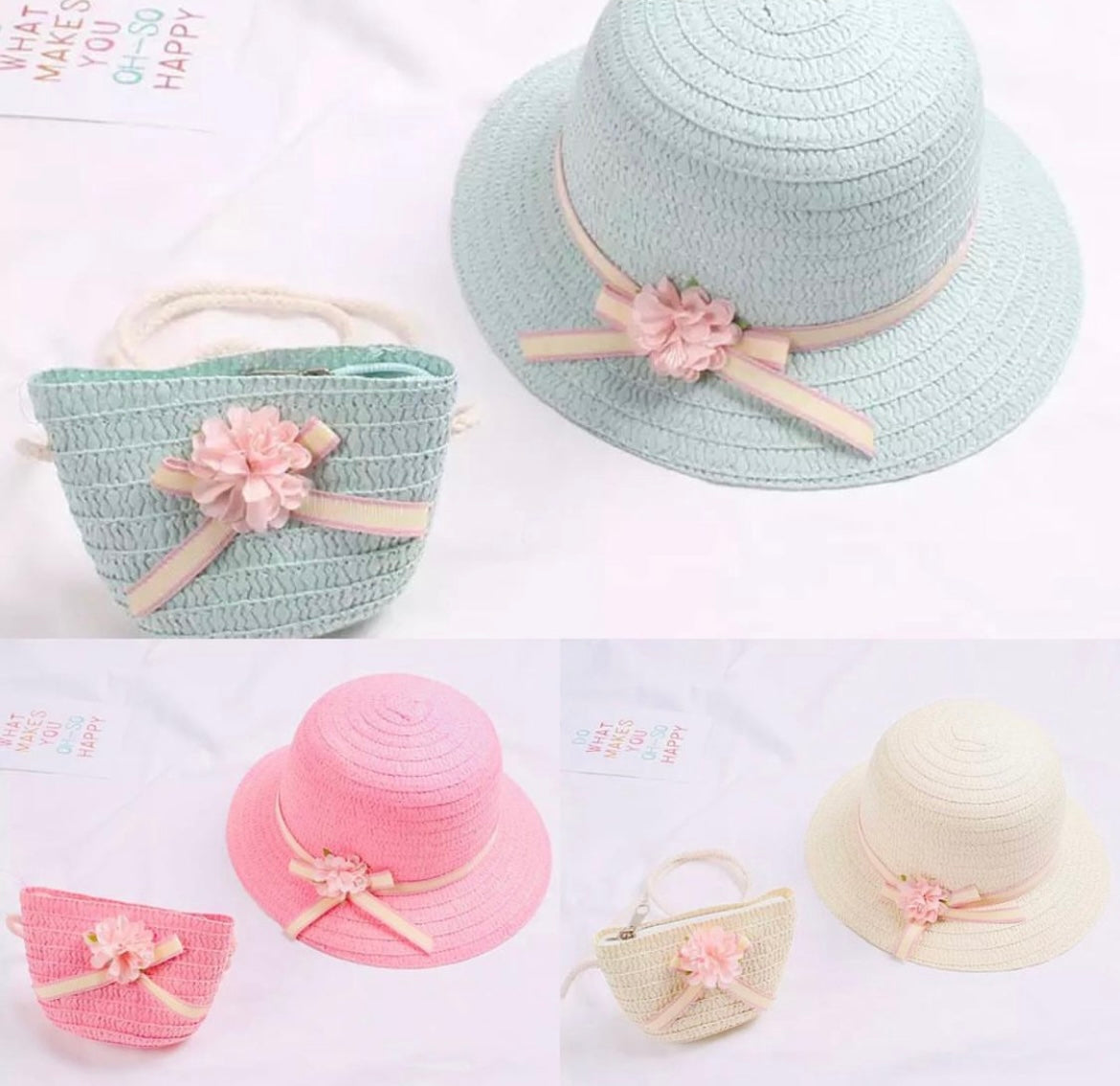 Little Darling Pastel Hat & Purse Set