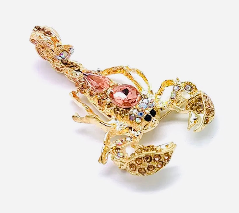 Stunning Scorpion Crystal Brooch