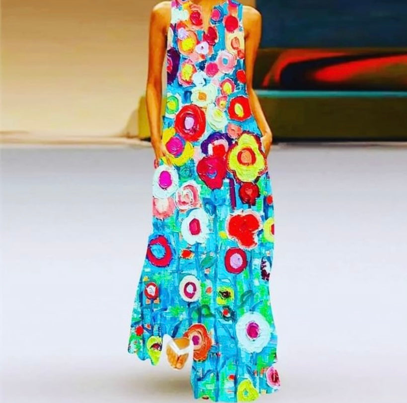 "Painted Poppies" 3D Botanical Dress