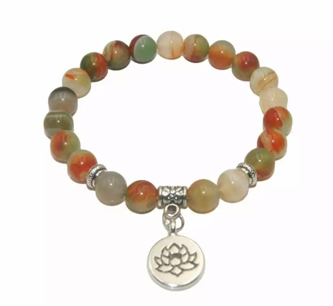 Peacock Agate Natural Stone Bracelet