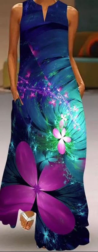 "Tropical Nights" 3D Botanical Dress