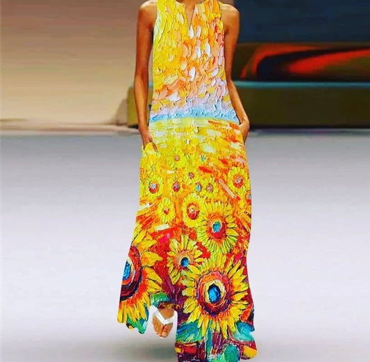 "Van Gogh Sunflowers" 3D Botanical Dress