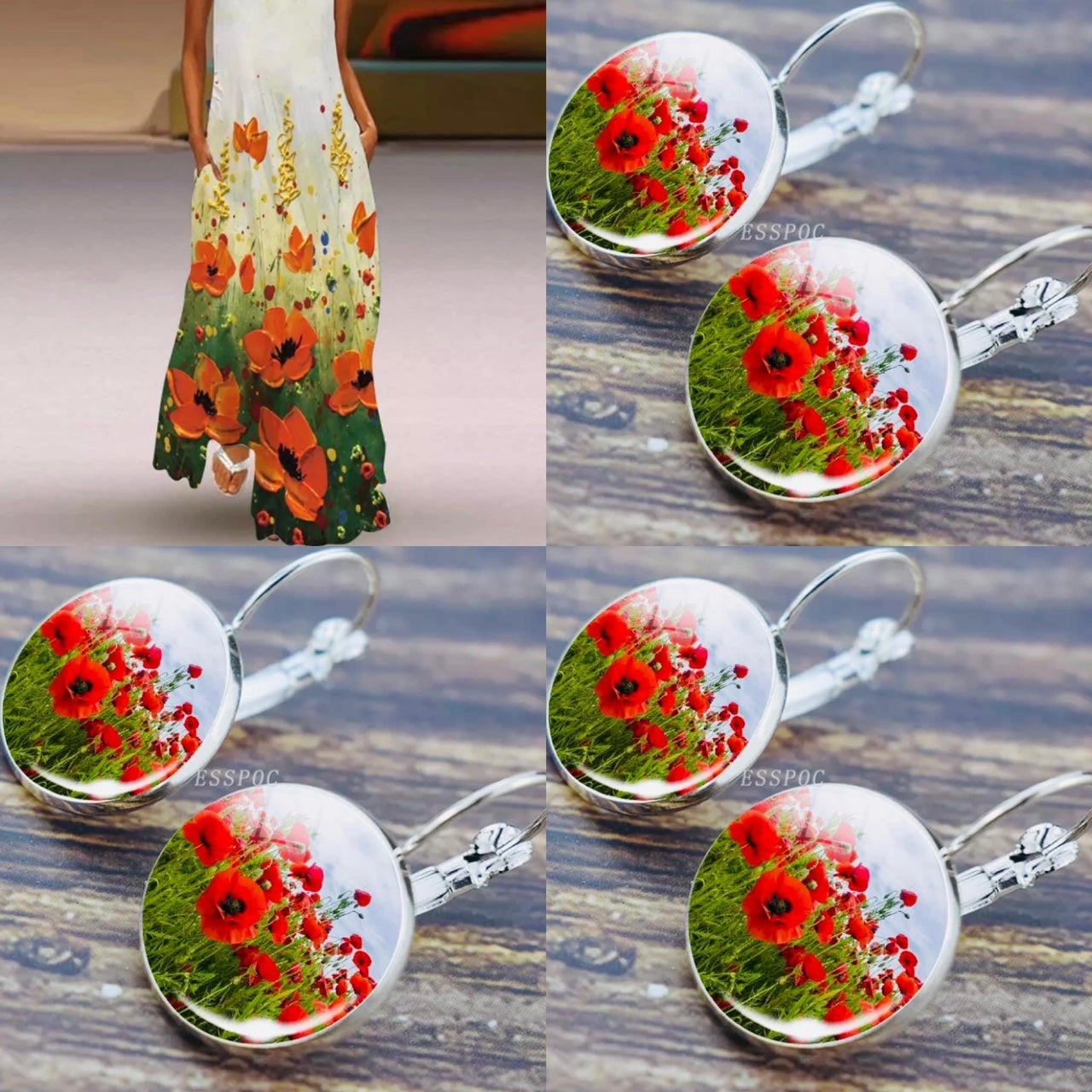 "Remembering Poppies" 3D Botanical Dress